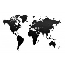 Деревянная карта мира World Map Wall Decoration Medium, черная